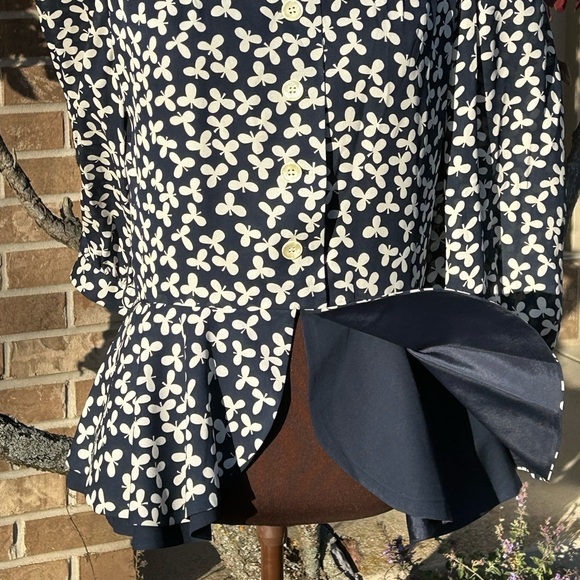 RICHARD WARREN s10 Silk VNTG peplum top-Polyester lined-runs small-see msrmnts - Picture 4 of 4